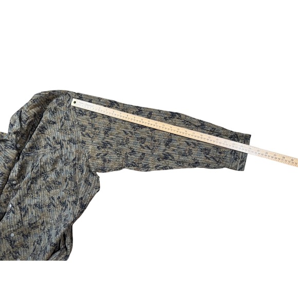 JHANE BARNES XL Button Up Shirt Abstract Leaf Print Men's Long‎ Sleeve - Picture 10 of 10